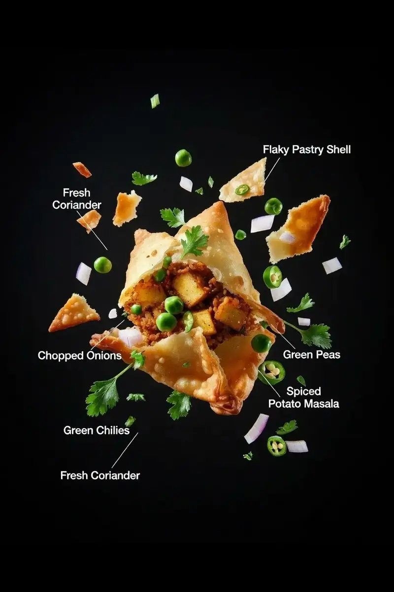 Preview of Ultra-realistic Food Advertisement Shot of an Indian Samosa