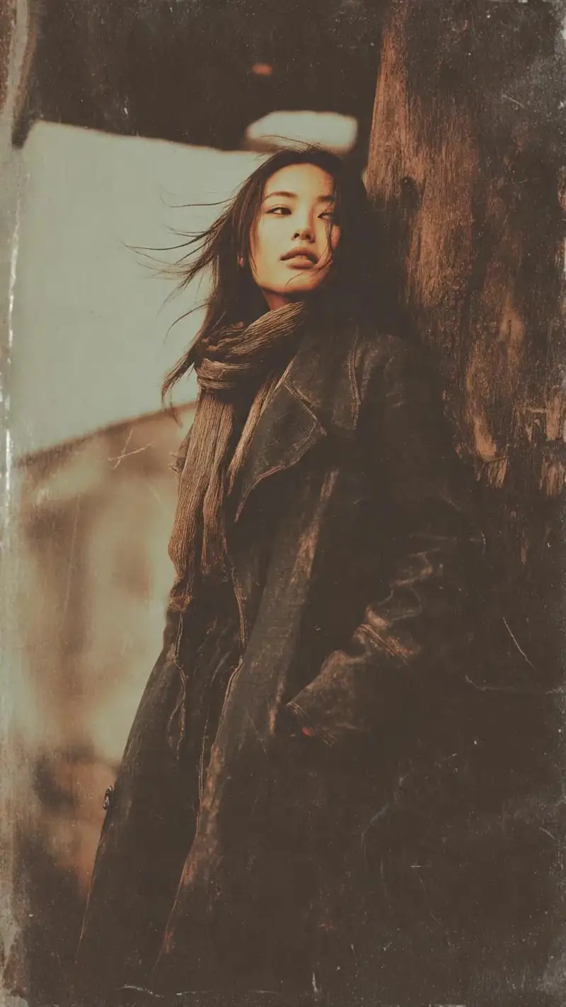 Preview of Gritty Grunge Portrait of a Japanese Woman