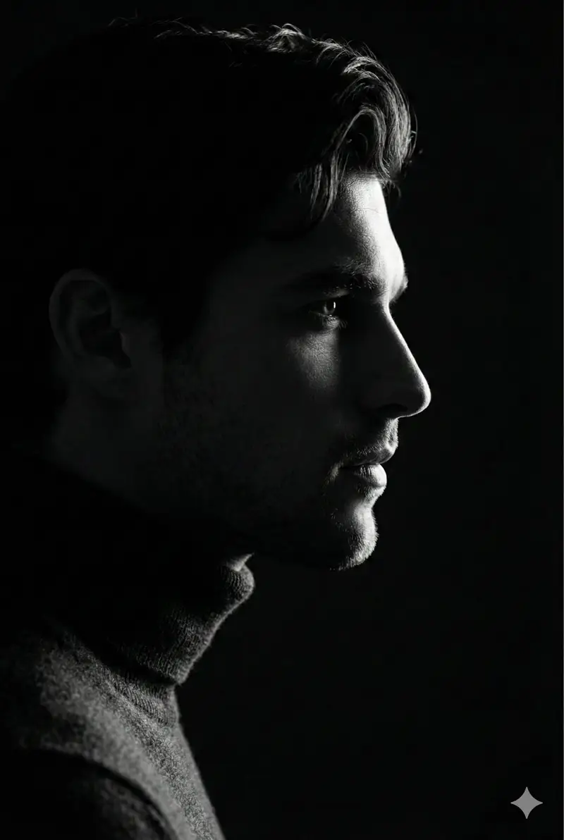 Preview of Low-Key Profile Portrait with Single Rim Light