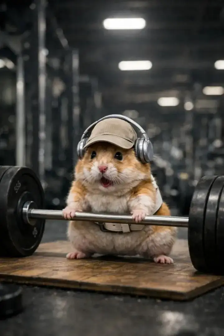 Preview of Cinematic Hamster Deadlift Video Prompt