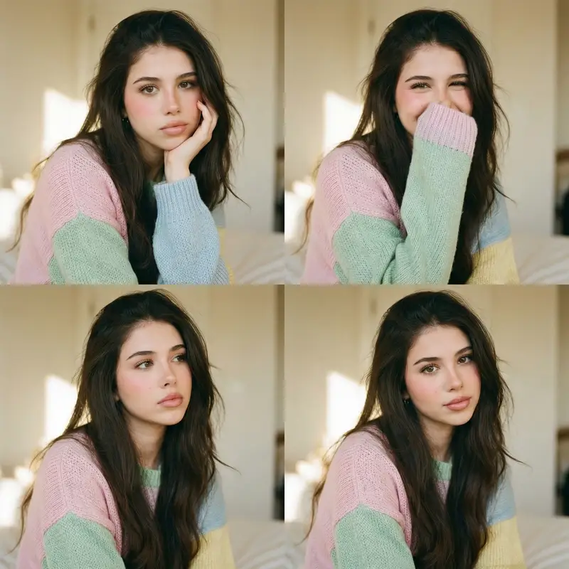 Preview of Analog Editorial Portrait Grid in Cozy Bedroom