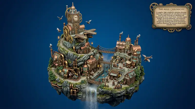 Preview of Procedural Whimsical Mono-Punk Floating Diorama Generator