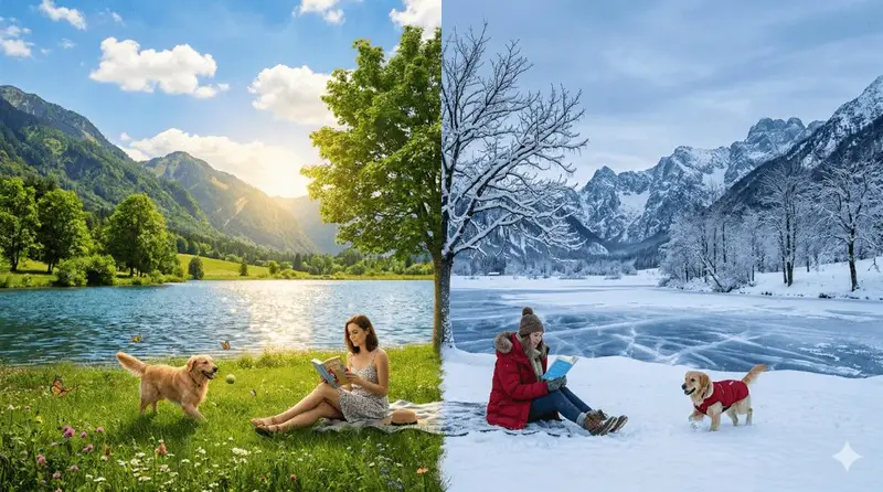Preview of Surreal Seasonal Split Landscape