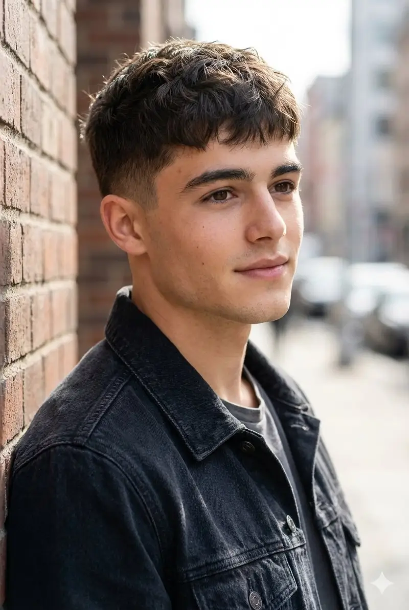 Preview of Urban Portrait of Young Man by Brick Wall