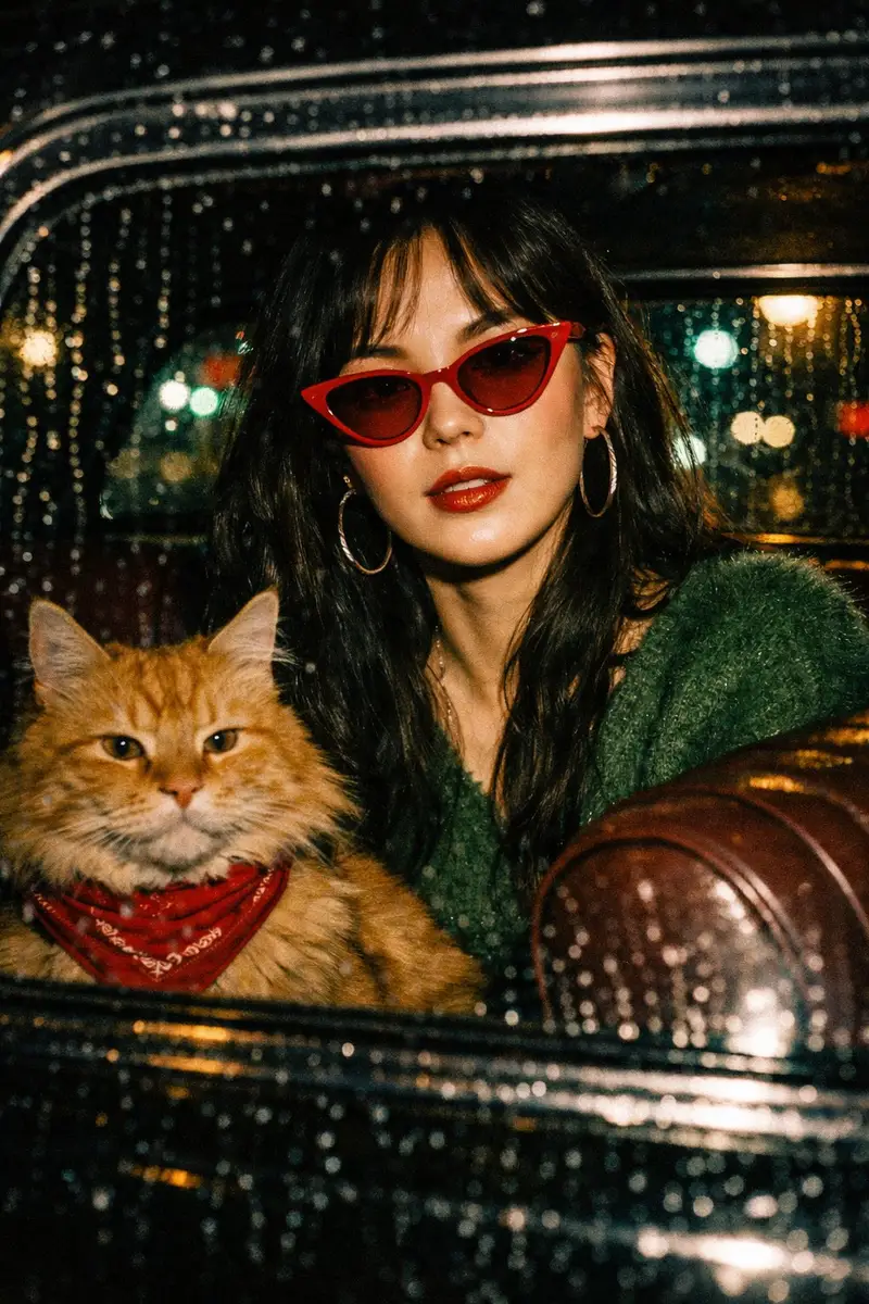 Preview of Wong Kar-wai Cinematic Flash Photography Prompt