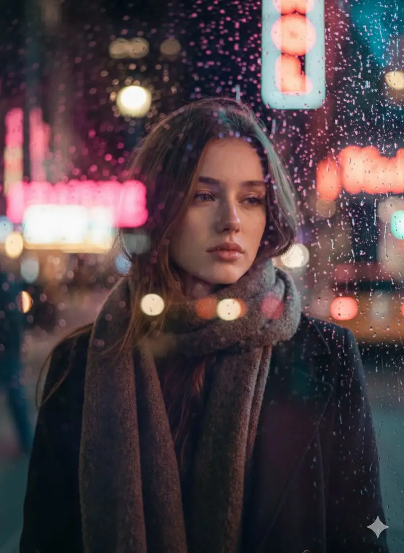 Preview of Rainy Night Cinematic Portrait by Brandon Woelfel