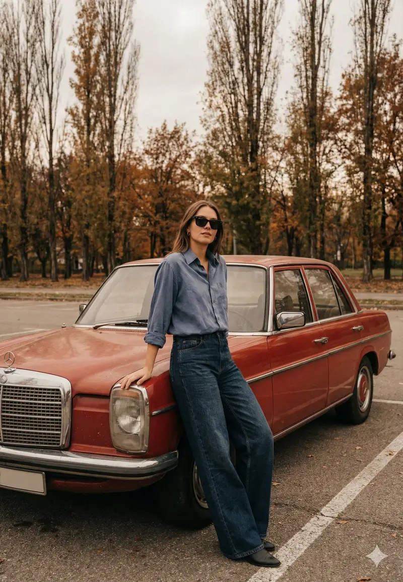 Preview of Old Money Cinematic Portrait with Vintage Sedan