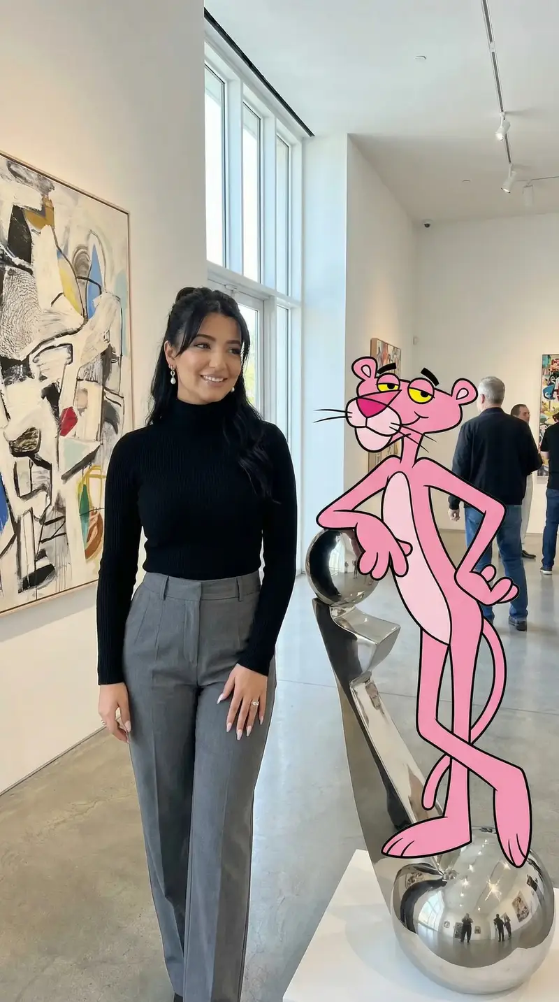 پیش‌نمایش Ultra Photoreal Cartoon Reality Scene with Pink Panther