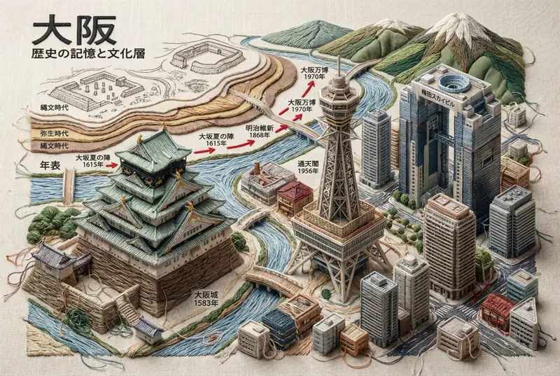 Preview of Embroidered 3D Isometric Cityscape Textile Art