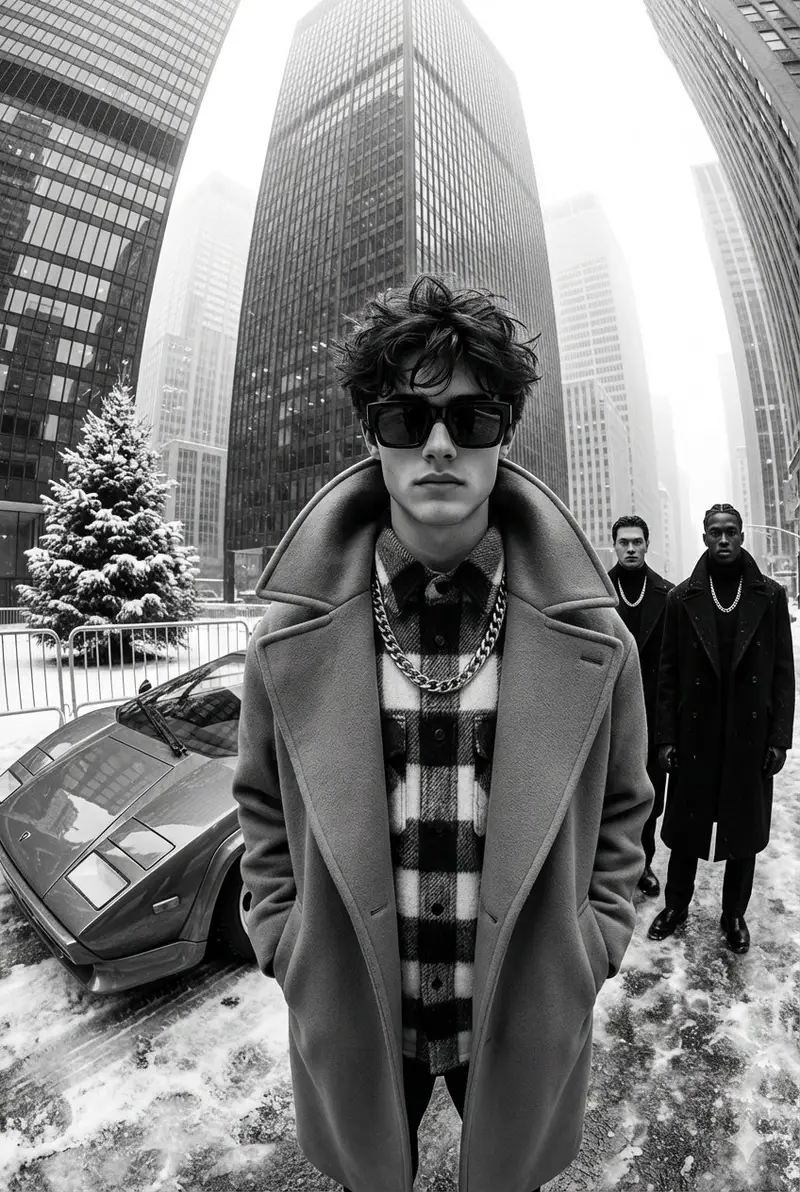 Preview of High-Contrast Black and White Street Fashion Editorial