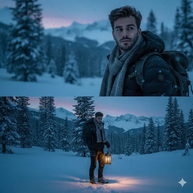 پیش‌نمایش Cinematic Winter Forest Portrait