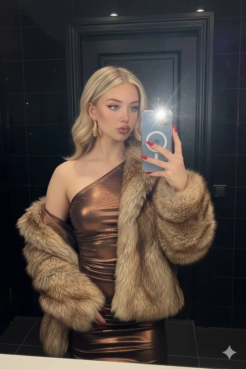 پیش‌نمایش Nightlife Glamour Mirror Selfie with Flash
