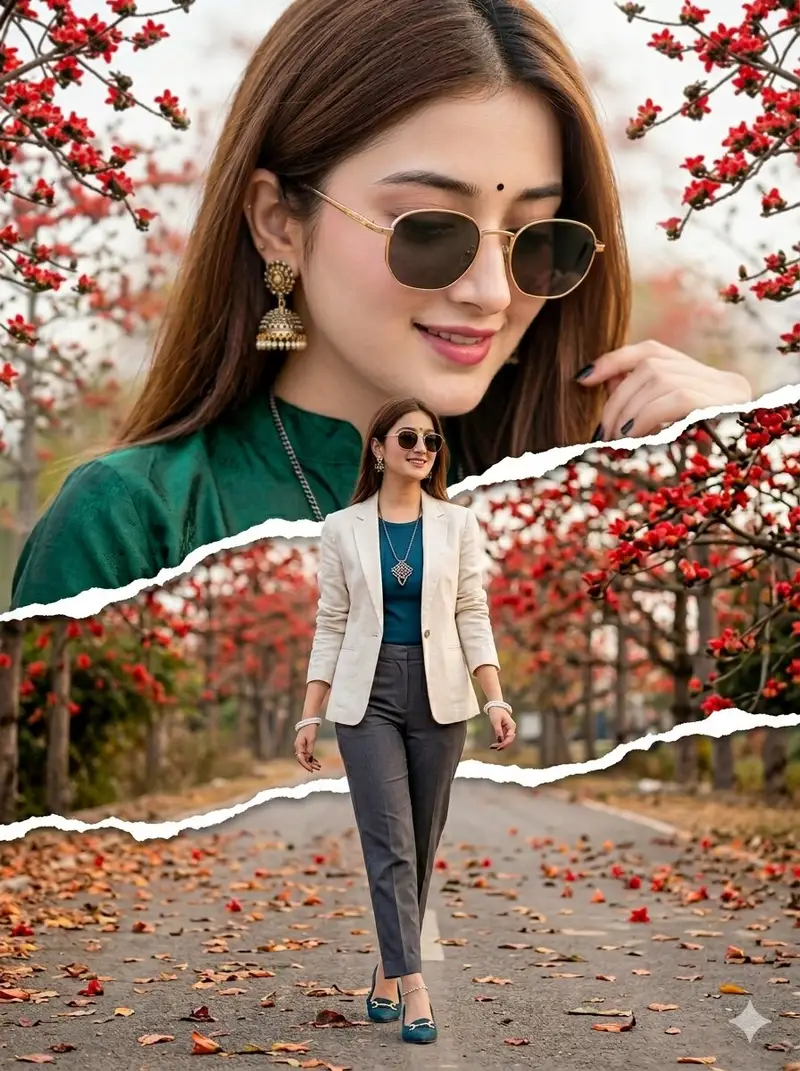 پیش‌نمایش کلاژ دوبل‌اکسپوژر با پارگی کاغذ