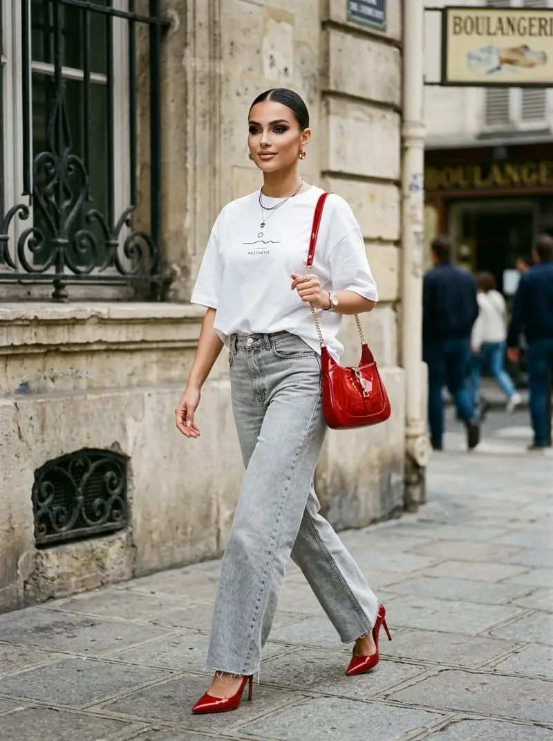 پیش‌نمایش Urban Street Fashion with Red Accents