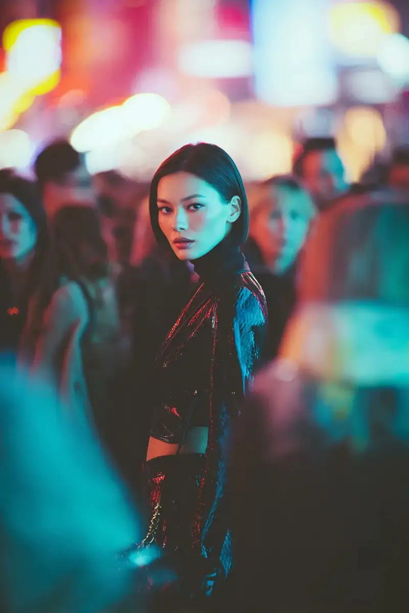 Preview of Ultra-realistic Cyberpunk Fashion Portrait