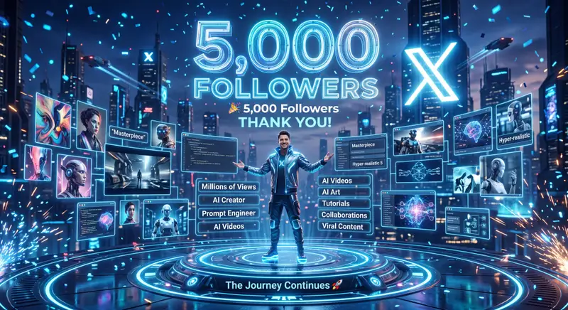 پیش‌نمایش Futuristic AI Milestone Celebration