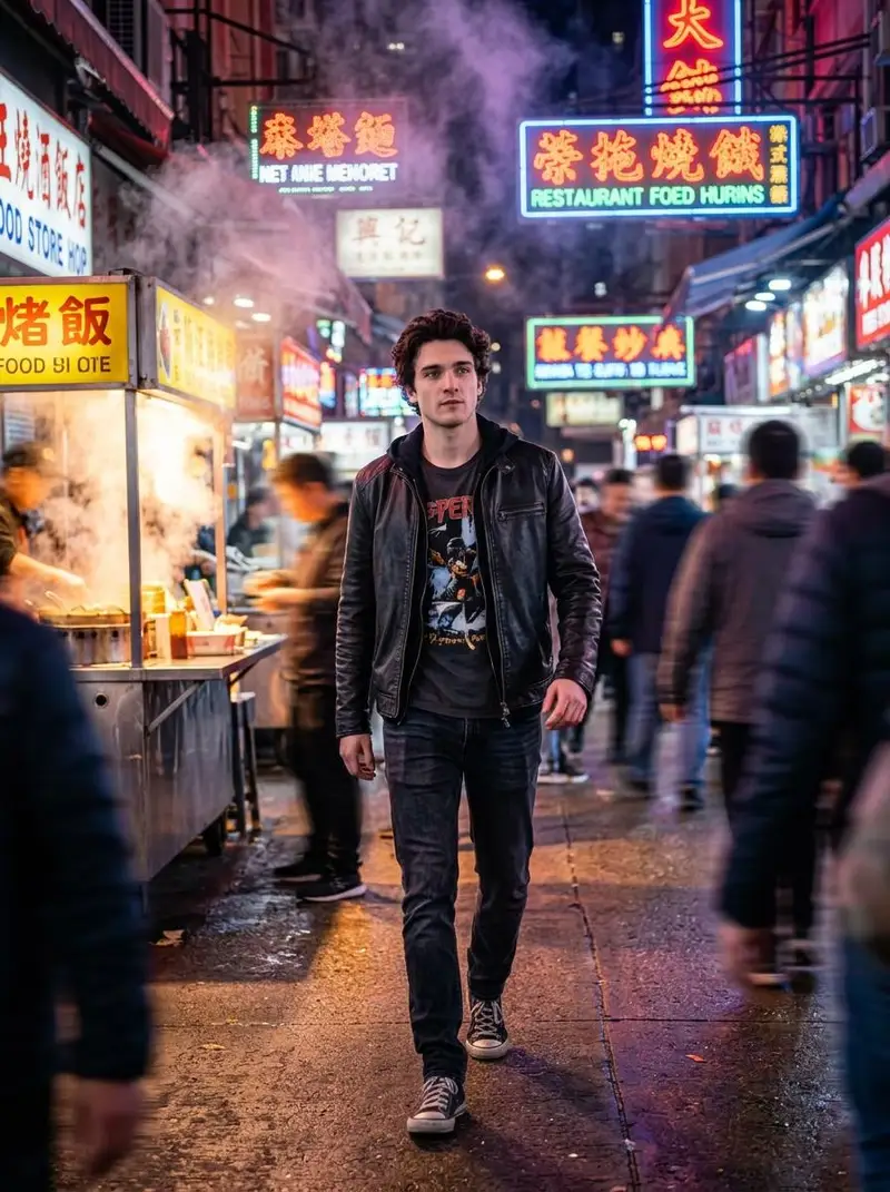 Preview of Cinematic Hollywood-Style Street Market Walk