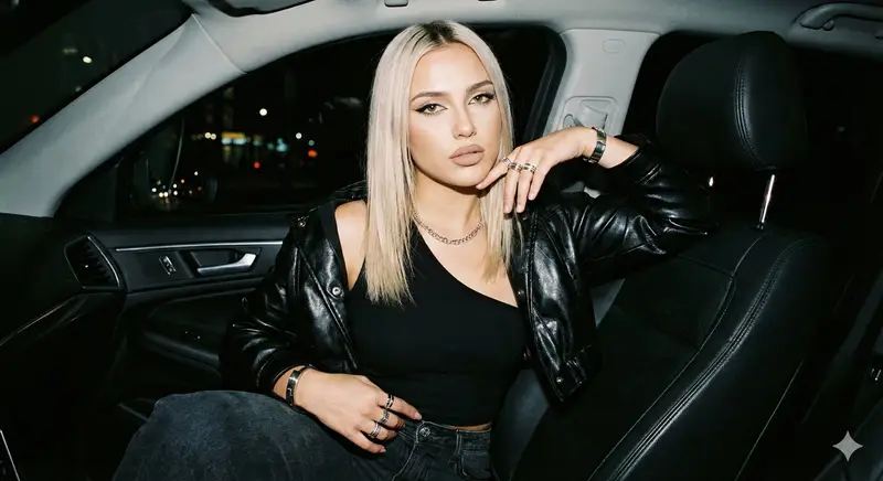 Preview of JSON Prompt for Flash Photography Portrait in a Car at Night