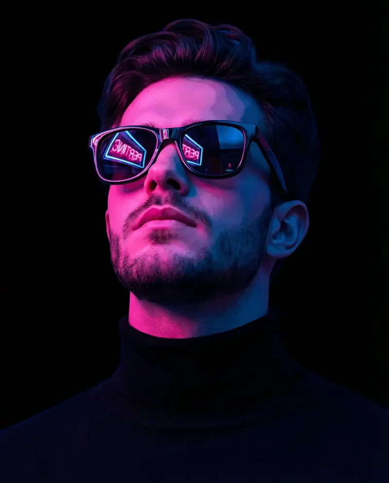 Preview of Cyber-Noir Stylized Portrait