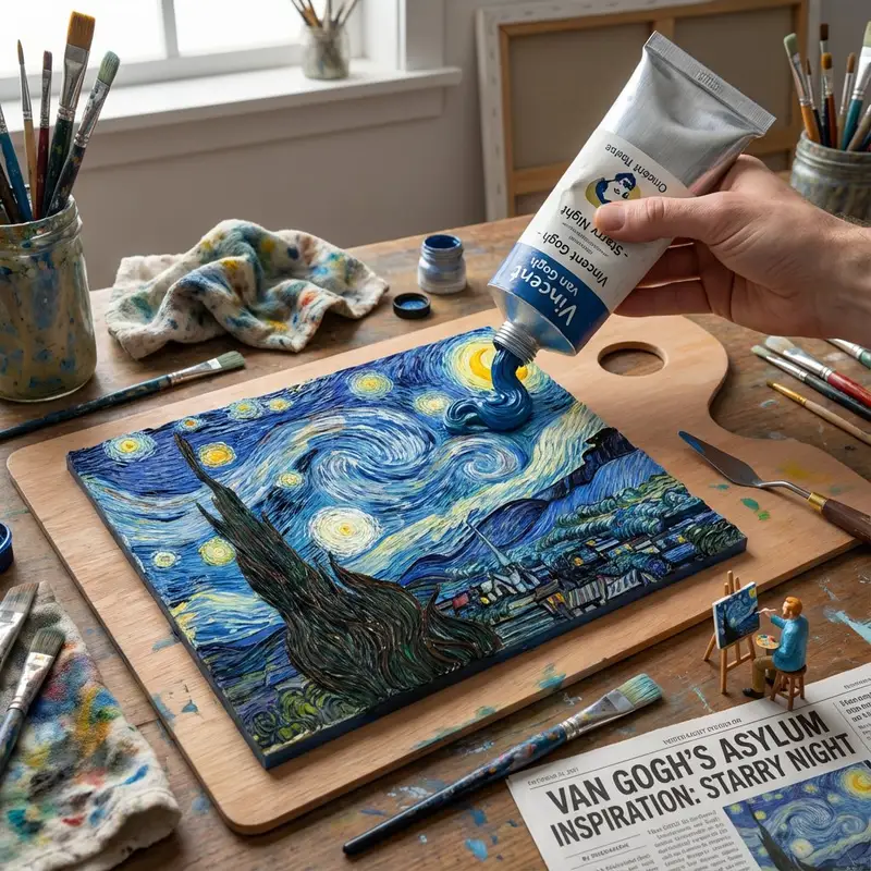 پیش‌نمایش Paint Tube Squeeze: Starry Night in 3D Relief