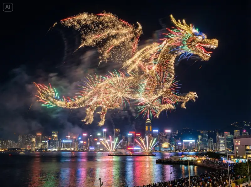 Preview of Photorealistic Fireworks Display Prompt for Dreamina AI