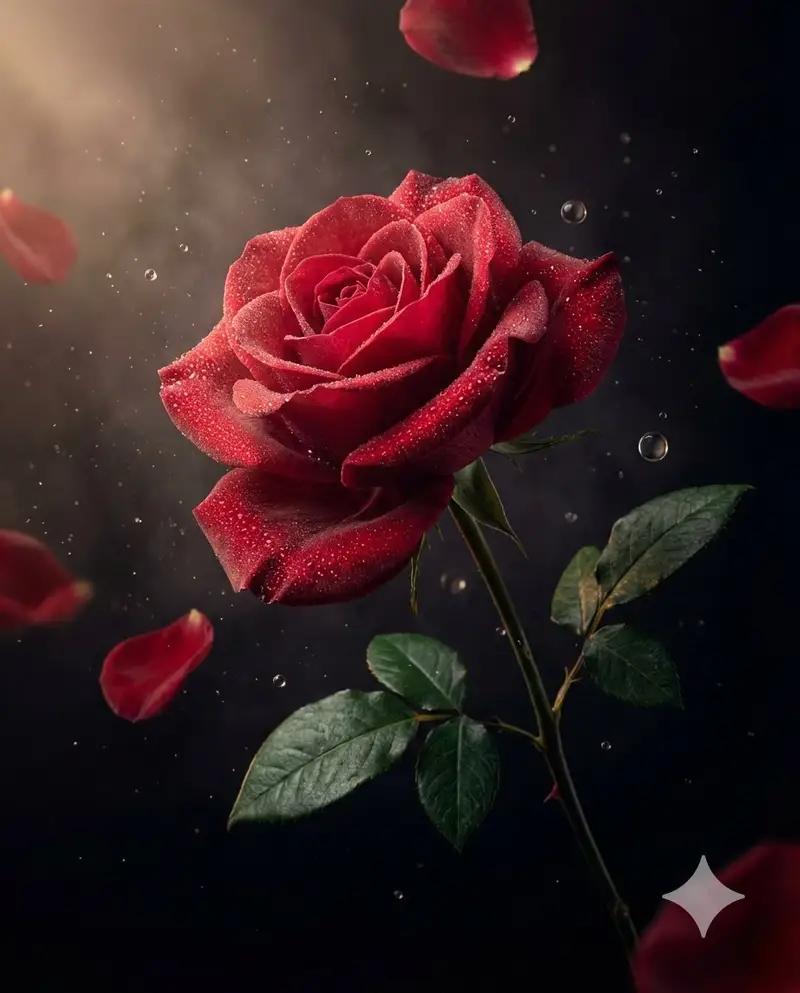 Preview of Luxury Macro Commercial Render of a Velvet Red Rose