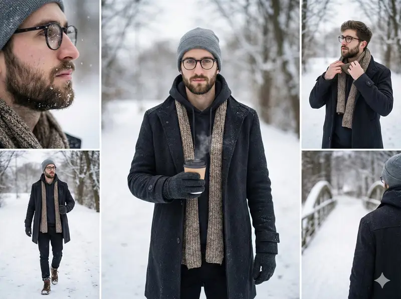 پیش‌نمایش Multi-Shot Cinematic Fashion Collage in Winter