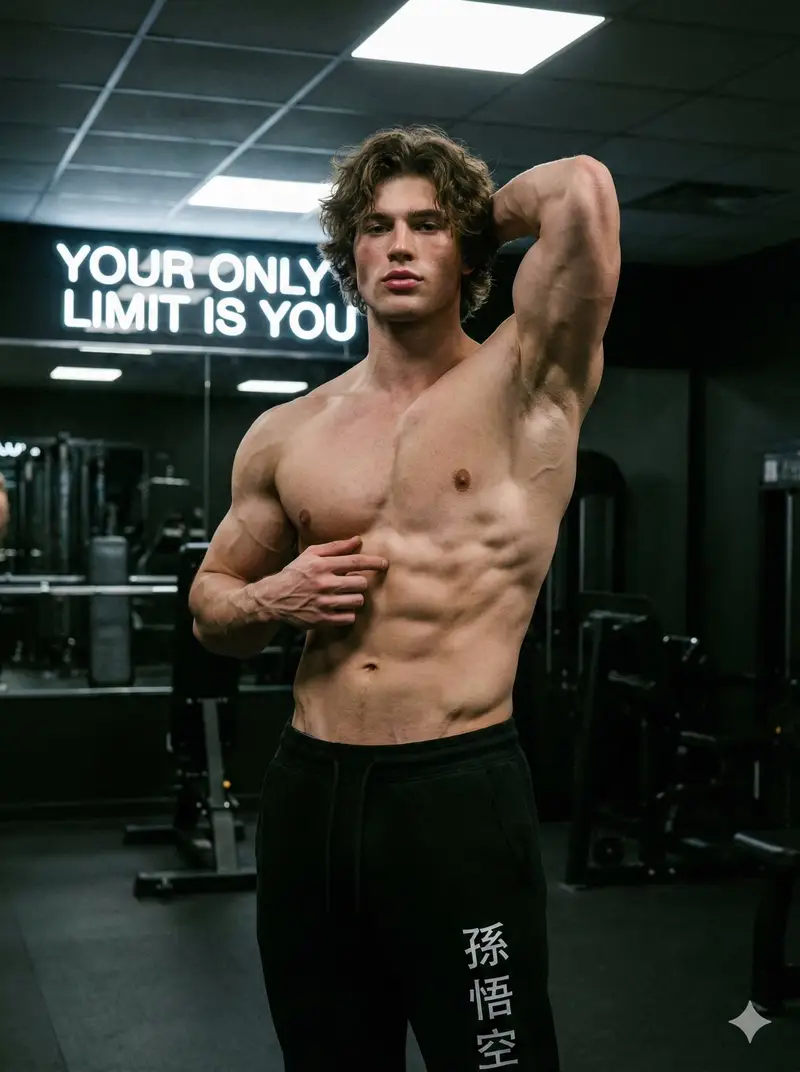 Preview of Fitness Studio Man Pose Prompt