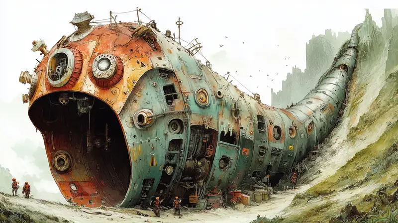 Preview of Massive Ancient Abandoned Alien Mining Machine Prompt