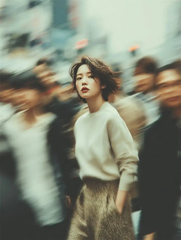 Preview of Cinematic Street Portrait with Motion Blur · 2