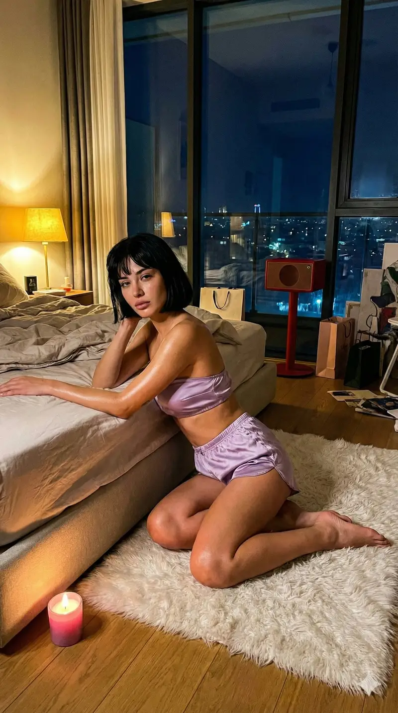 پیش‌نمایش Cinematic Nighttime Bedroom Scene in Istanbul Prompt