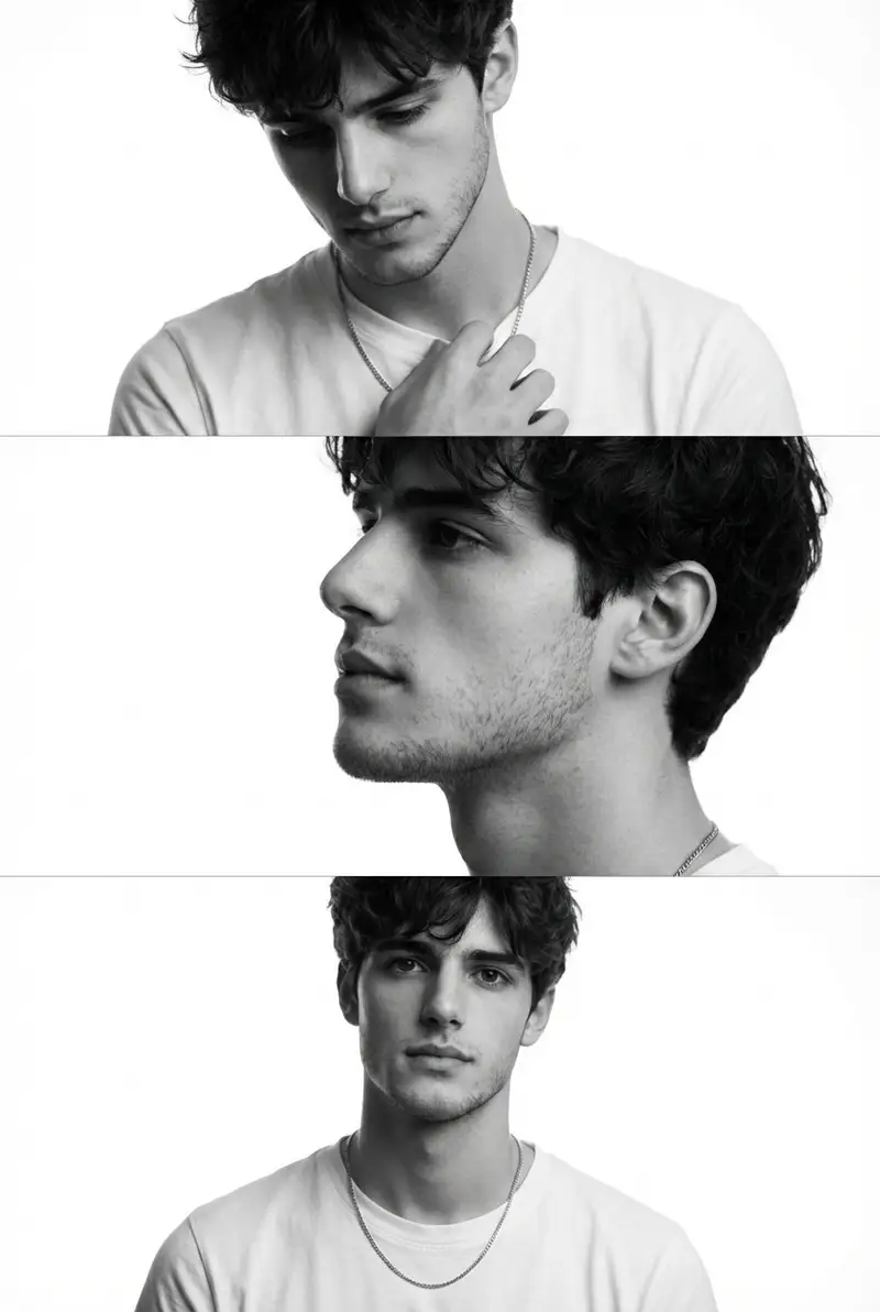 Preview of Monochrome Fashion Editorial Triptych (Male)