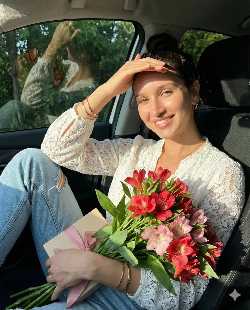 Preview of Lifestyle Portrait in Car During Golden Hour