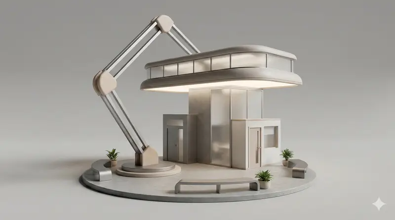 Preview of 3D Isometric Diorama of a Household Object as Architecture