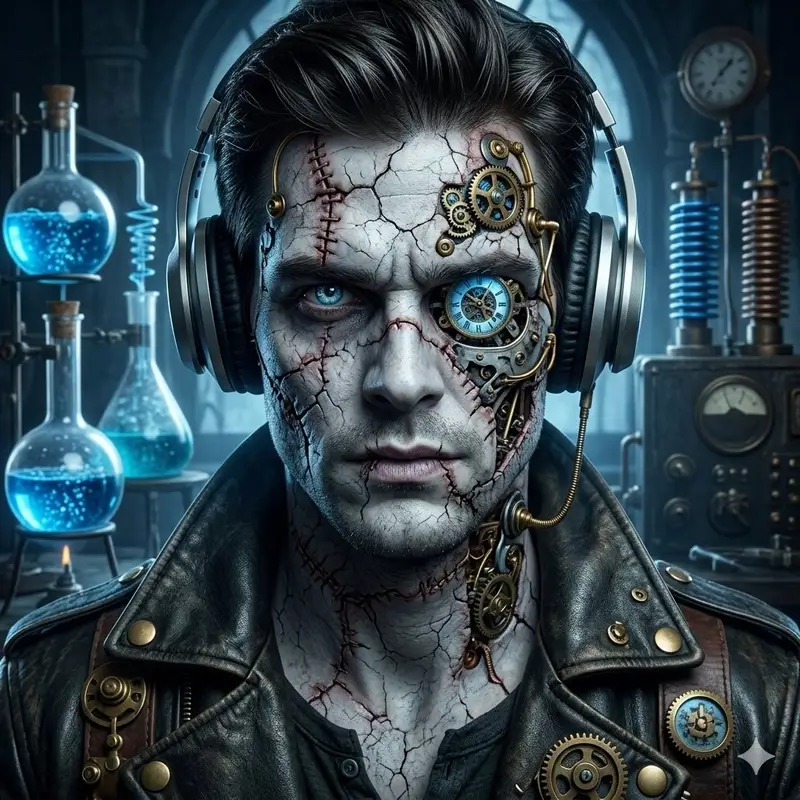 پیش‌نمایش Steampunk Frankenstein Cyborg Concept Art