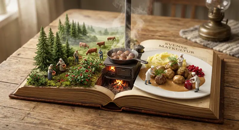 Preview of Culinary Pop-Up Book Diorama of Swedish Meatballs