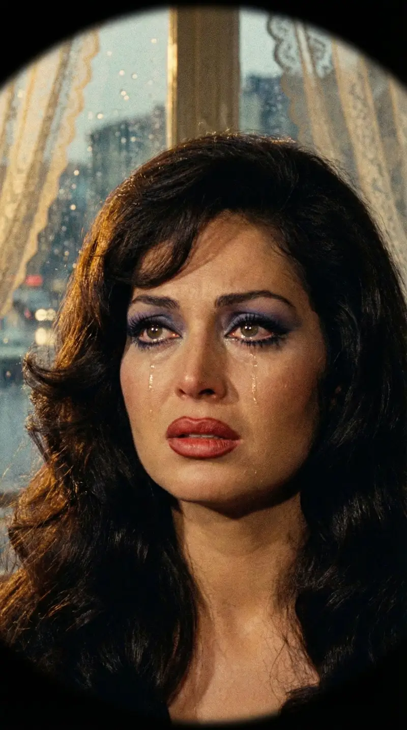 Preview of JSON Prompt for 1971 Yeşilçam Cinematic Portrait of Türkan Şoray Crying