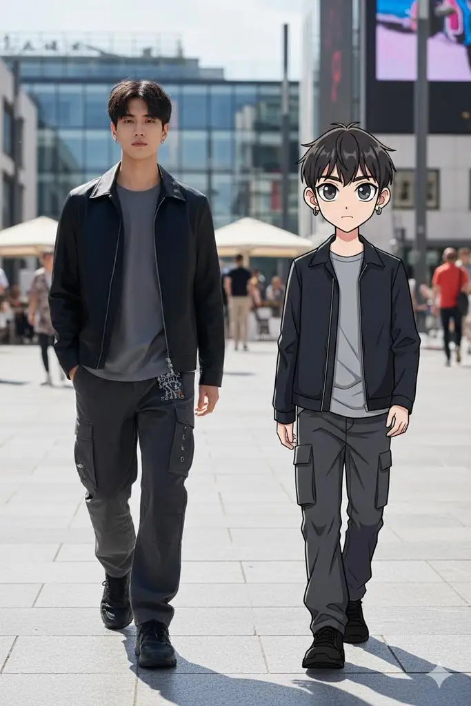 Preview of 64K Street Candid with Cartoon Twin and Custom Branding