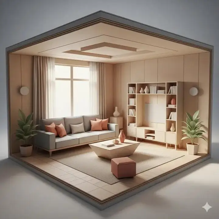 Preview of Origami Living Room Architecture Concept