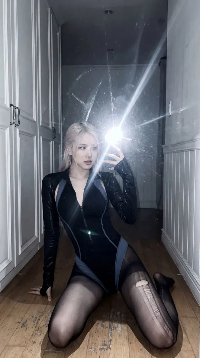 Preview of Grungy Rosé Mirror Selfie with Flash