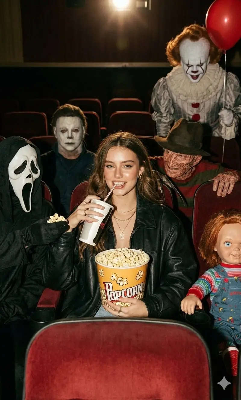 Preview of Halloween Horror Movie Theater Prompt