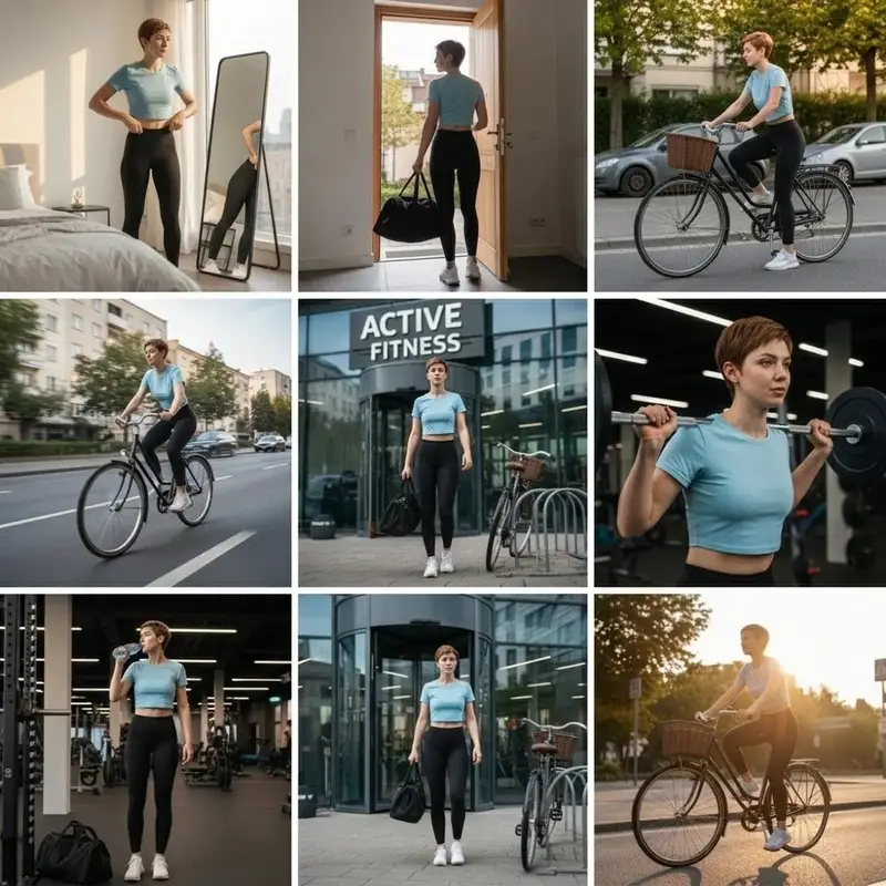 پیش‌نمایش 9-Photo Cinematic Collage for a Gym Girl's Fitness Journey