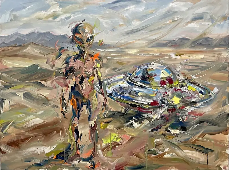 Preview of Surreal Alien Figure in Cecily Brown Style