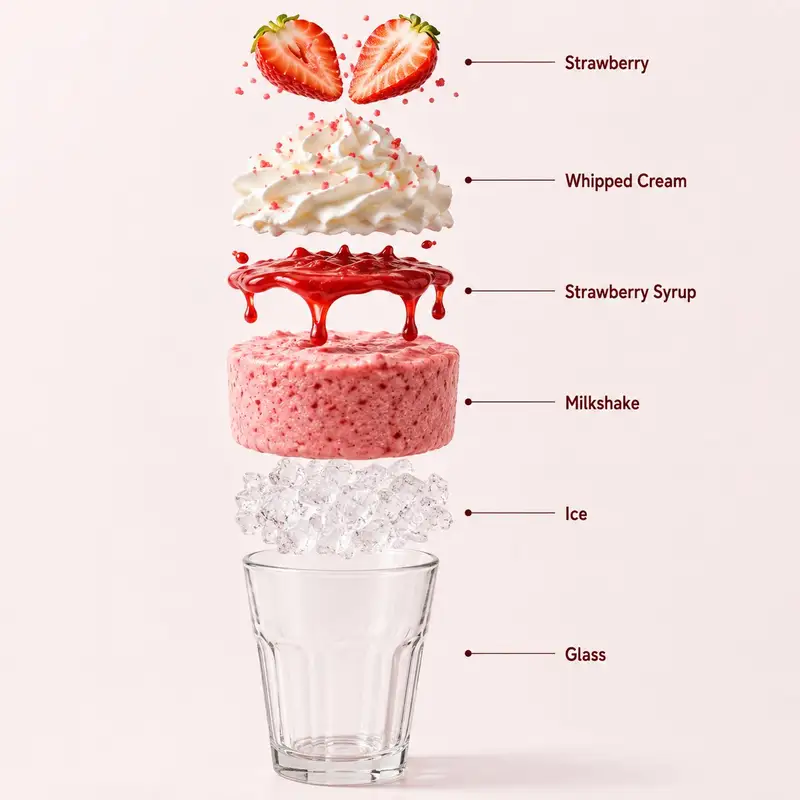 Preview of Strawberry Milkshake Product and Infographic