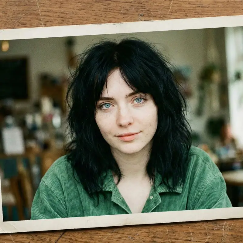 پیش‌نمایش Nostalgic Film Print Portrait on Wooden Table