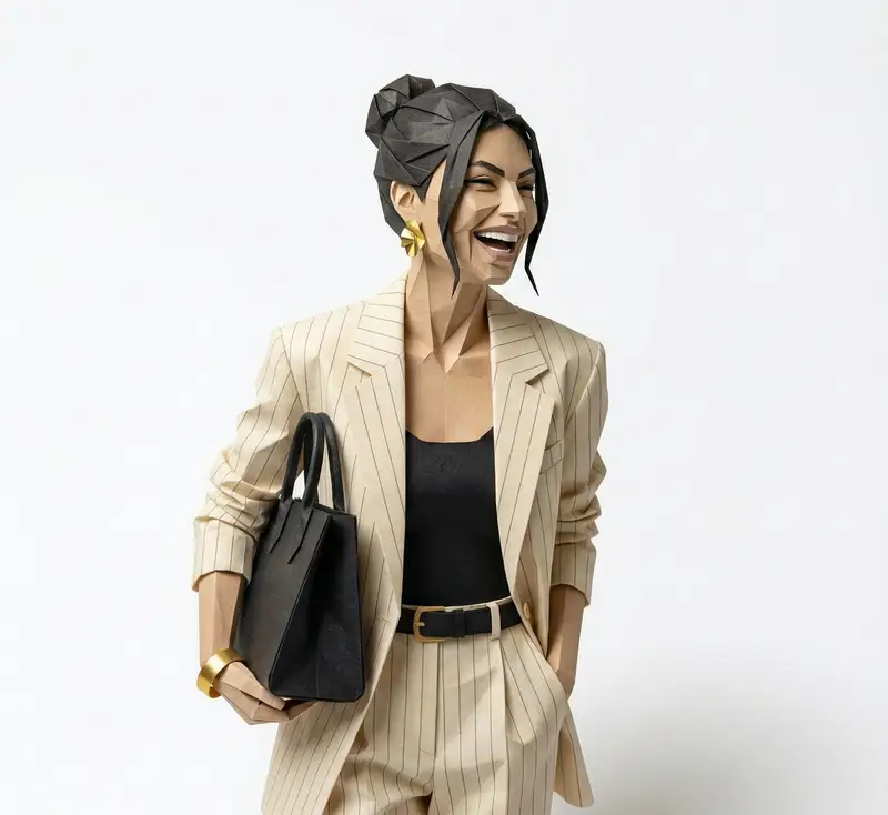 Preview of Hyper-Detailed Origami Portrait Sculpture