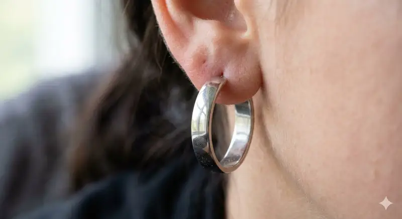 Preview of Realistic Macro Photograph of an Ear with Earring