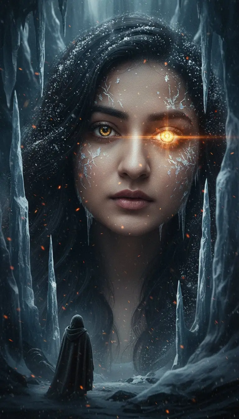 Preview of Surreal Cinematic Fantasy Portrait with Fire and Ice