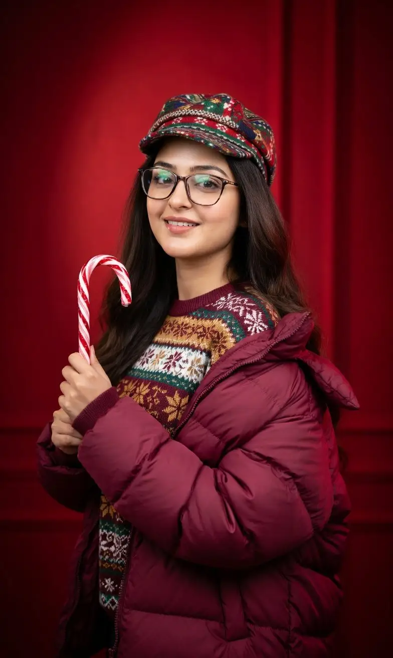 Preview of Studio Portrait with Red Gradient Background Prompt for Nano Banana Pro