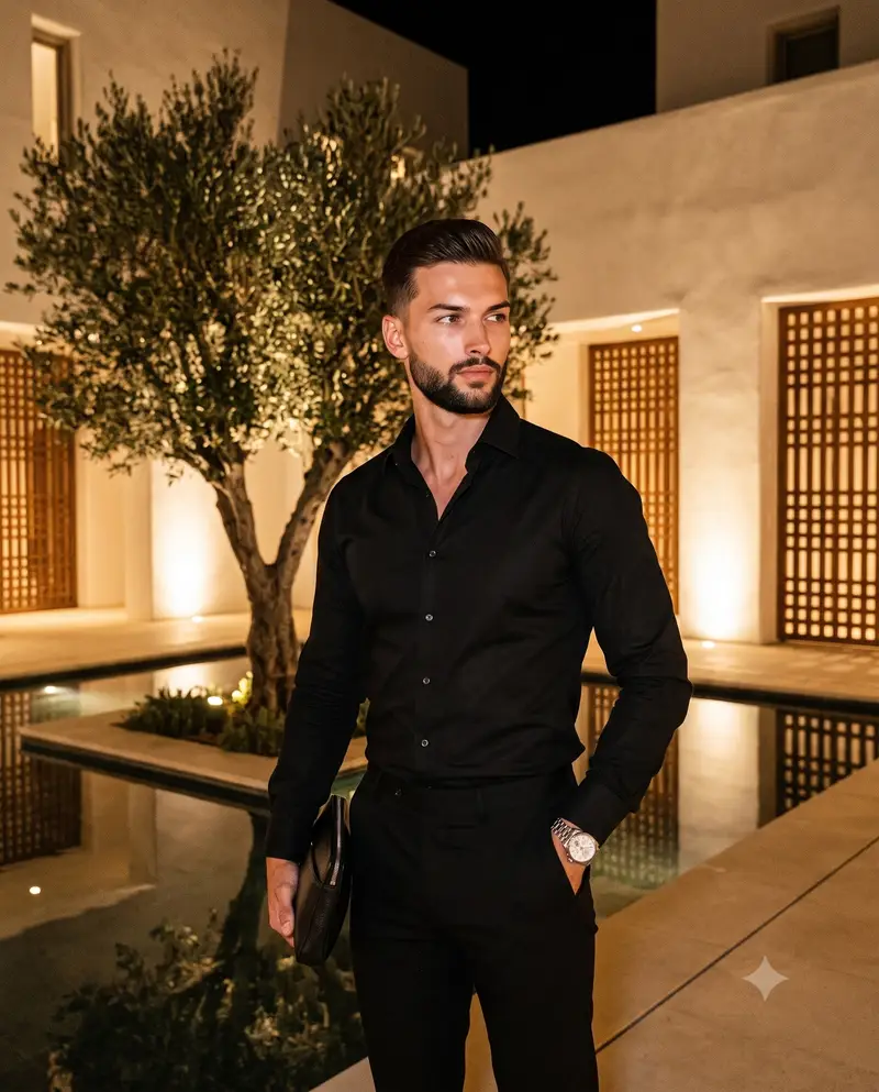 Preview of Sophisticated Mediterranean Night Portrait